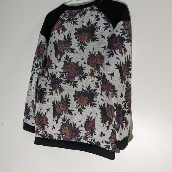Picture Lukachukai Floral Sweatshirt Grey Black Pink Size Large - Picture 3 of 6